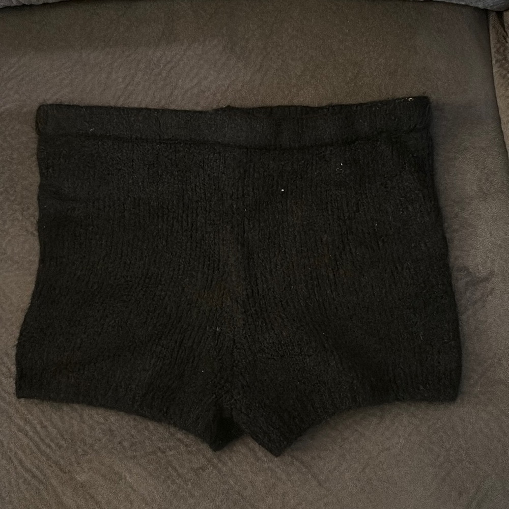 Victoria’s Secret black fuzzy medium sleep shorts